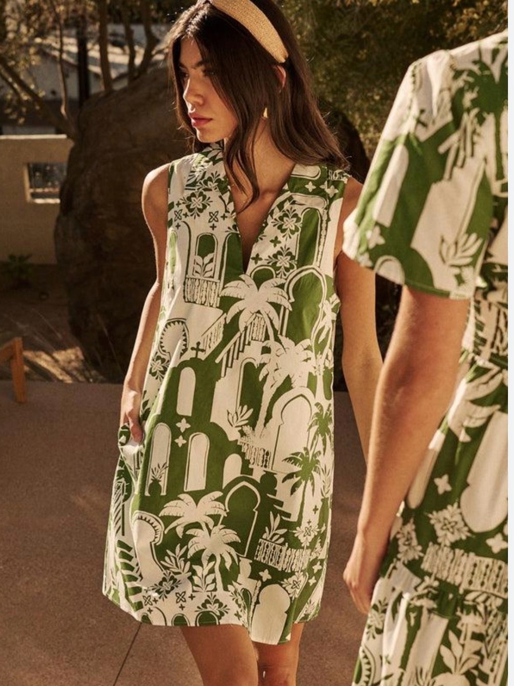Sugarlips White Dress with Green Tropical Print - Picture 8 of 8